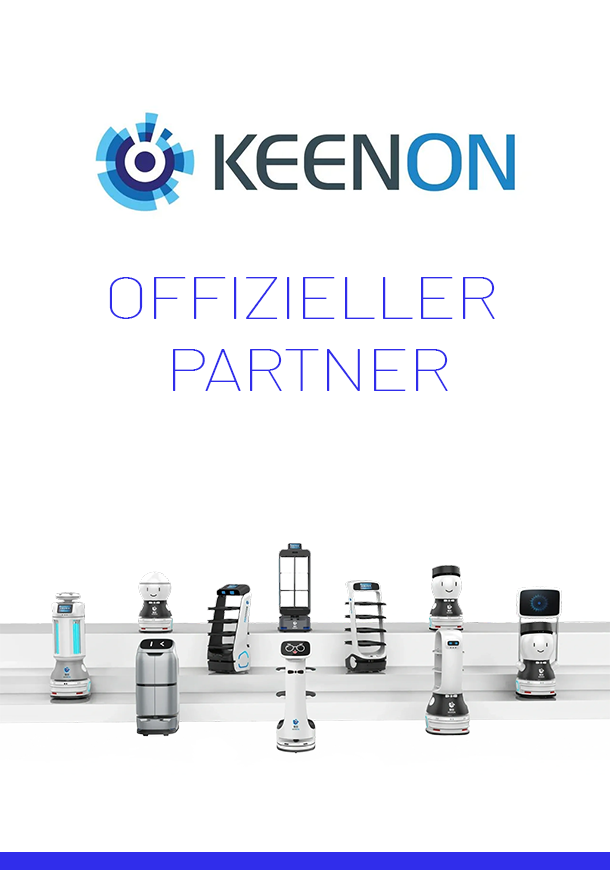 GEROBOTICS zertifiziert als offizieller Partner von KEENON Robotics in Deutschland. ROBOTER: KEENON T5 Serviceroboter KEENON W3 Hotelroboter