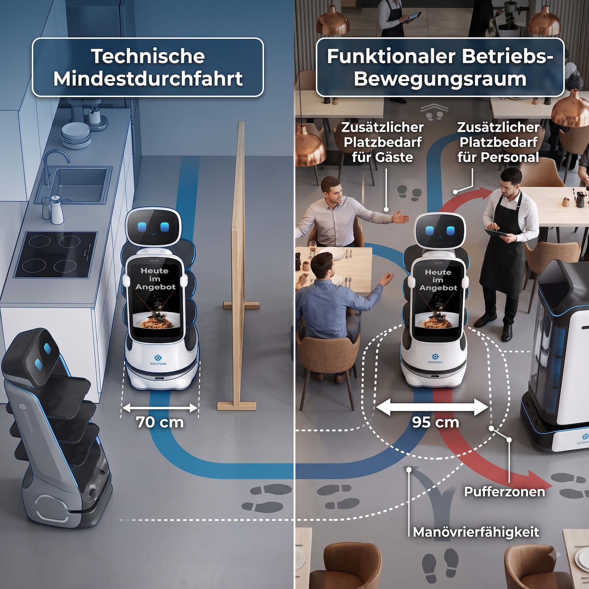 Kellner-Roboter im Restaurant: Aufgaben, Modelle und Voraussetzungen im Überblick 4 Technische Mindestdurchfahrtsbreiten von T10